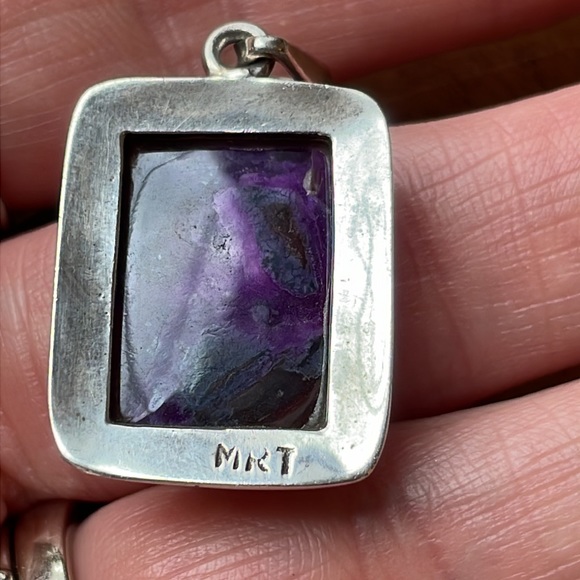 Vintage Sterling Silver Gemstone Pendant - Picture 5 of 6